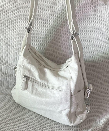 Y2K Chic White Star Crossbody Bag - Faux Leather Hobo Shoulder Purse for Fall Style