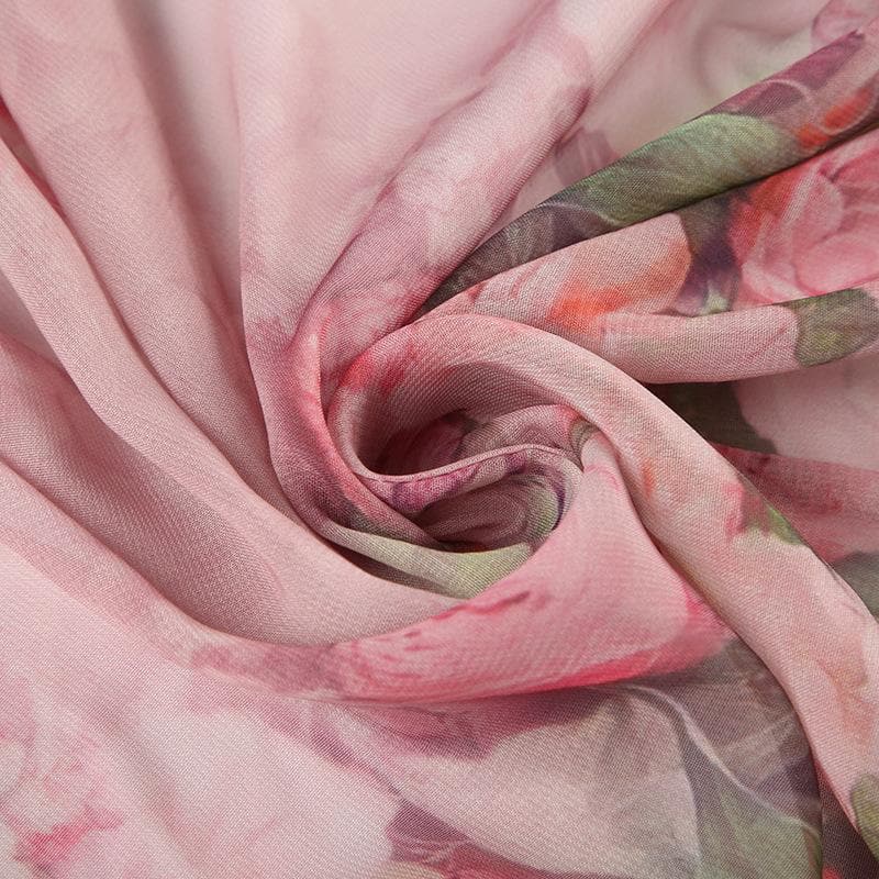 Romantic Floral Ruffle Maxi Skirt - Tiered Chiffon High-Low for Resort & Fall Events