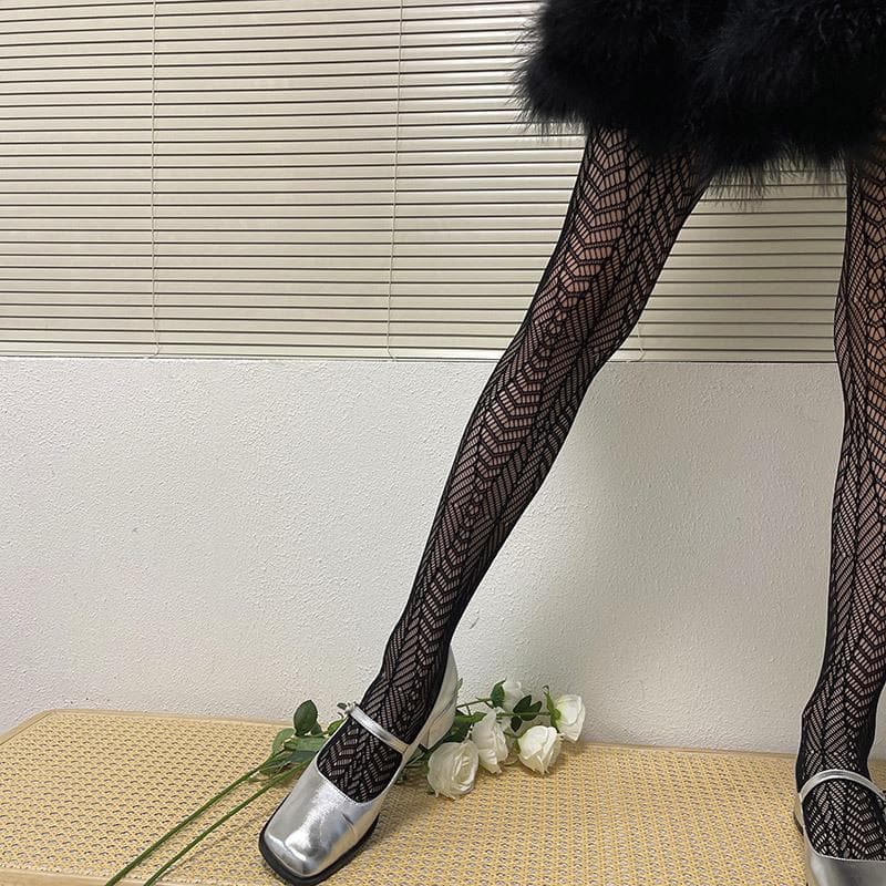 Geometric Chic Sheer Tights: Elevate Your Autumn & Holiday Style
