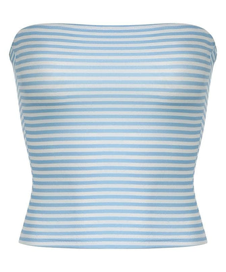 Effortless American Chic: Striped Strapless Tube Top - Your Fall Layering & Holiday Travel Essential