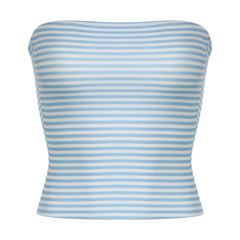 Effortless American Chic: Striped Strapless Tube Top - Your Fall Layering & Holiday Travel Essential