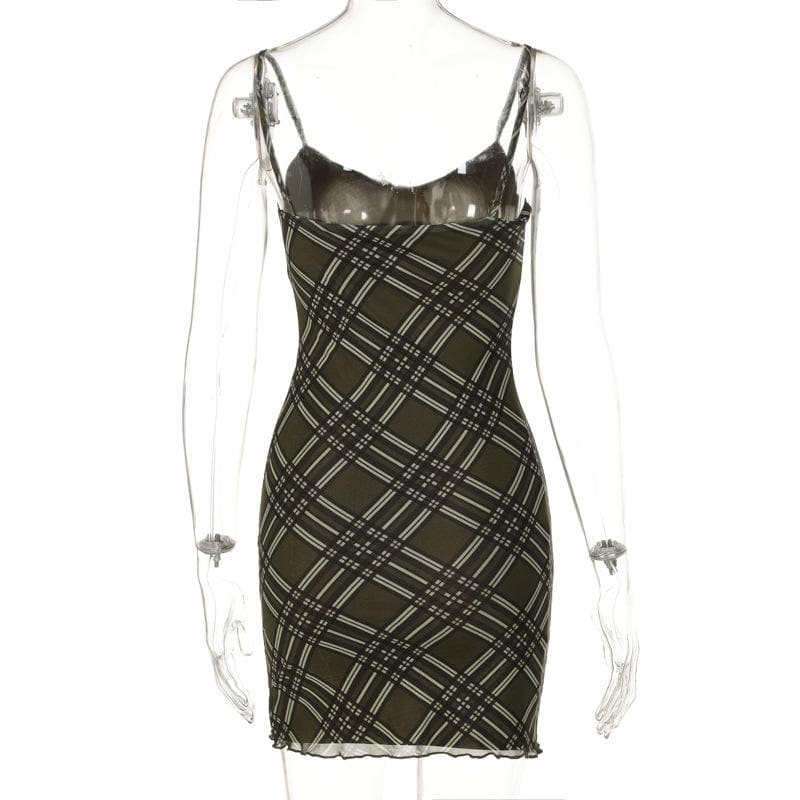 Effortless Autumn Plaid Tie-Front Bodycon Mini Dress | Chic Fall Style