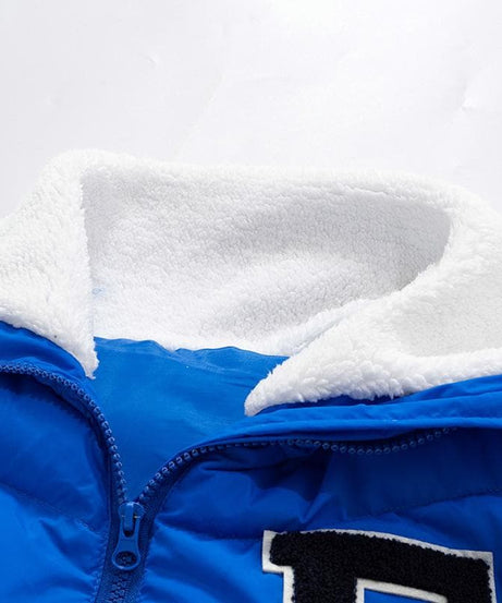 The 'F' Factor Cropped Puffer Jacket: Cozy Sherpa Collar & Trendy Fall Style