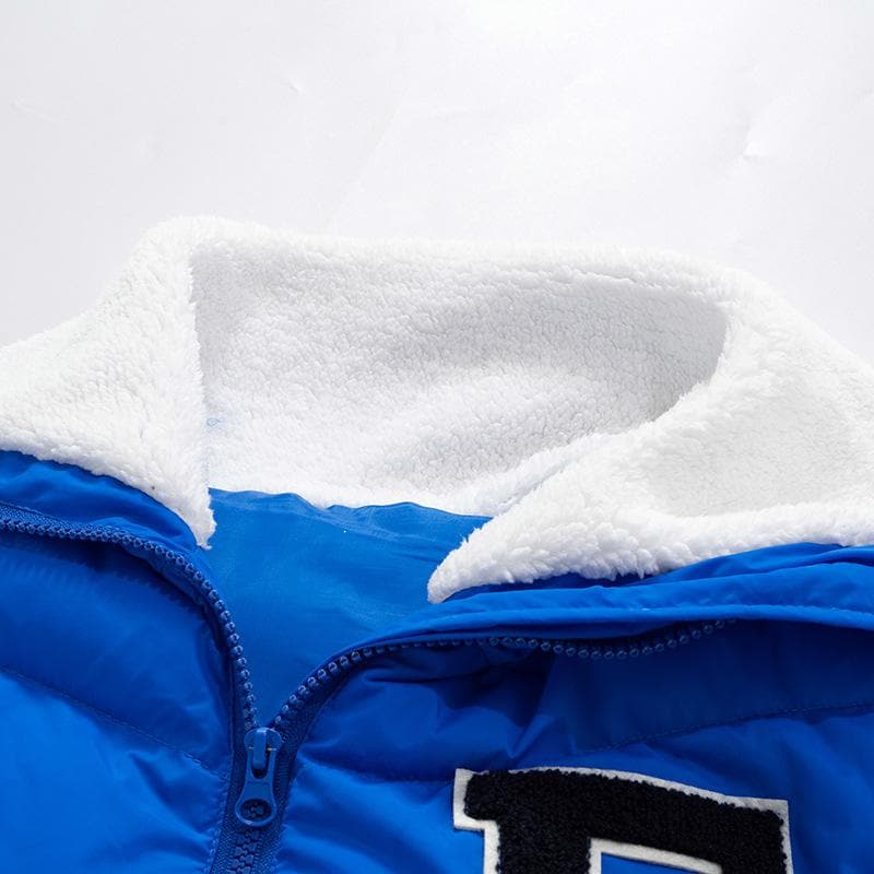 The 'F' Factor Cropped Puffer Jacket: Cozy Sherpa Collar & Trendy Fall Style