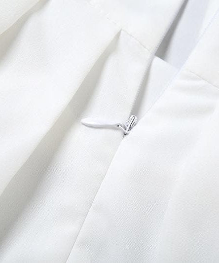 Coquette Fall Vibe: White Puff Sleeve Mini Dress with Sweetheart Tie-Front