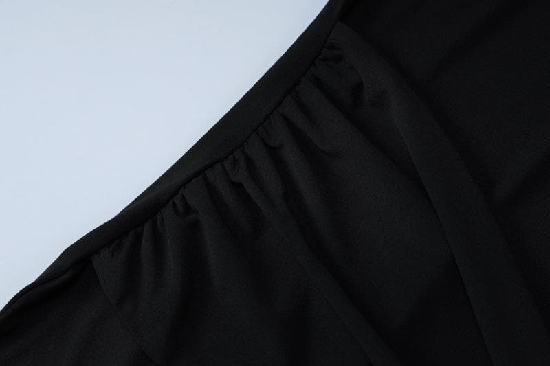 Chic Black Strapless Ruched Knot-Front Maxi Dress | Fall & Holiday Glamour