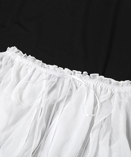 Romantic Sheer Off-Shoulder Blouse - Ethereal Ruffle Sleeve Top for Fall Evenings