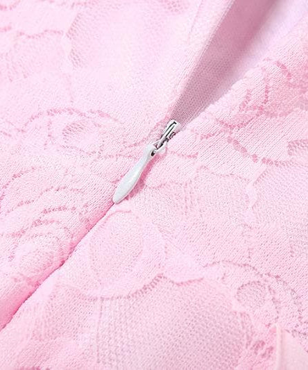 Romantic Blush Pink Lace Mermaid Maxi Dress with Chic Velvet Bow - Your Statement Piece for Fall & Holiday Events