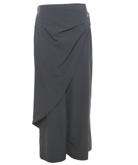 Fall Chic Asymmetric Wrap Wide-Leg Pants | High-Rise Draped Trousers