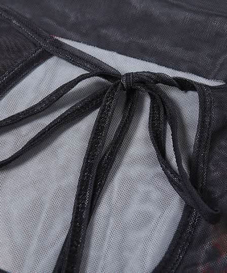 Midnight City Mesh Maxi Dress - Edgy High Slit Cami for Fall Nights Out