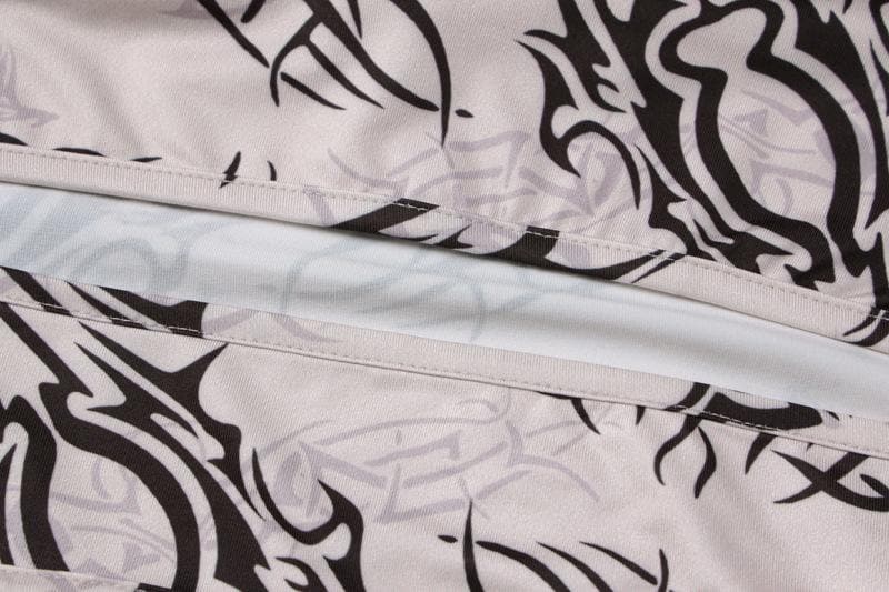 Y2K Tribal Tattoo Print Cut-Out Maxi Skirt & Tube Top Set - Edgy Fall Party & Halloween Glam