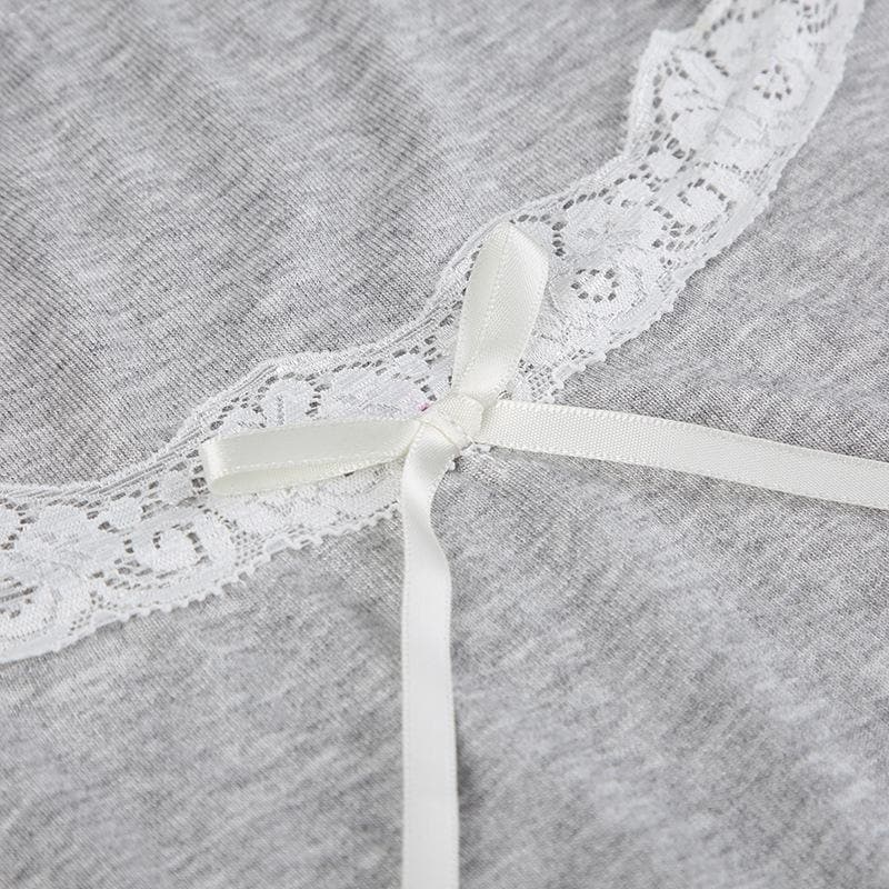 Coquette Core Black Lace Square Neck Long Sleeve Mini Dress | Fall Chic