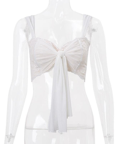 Chic Coquette Lace Bow-Knot Crop Cami Top - Fall Fashion Must-Have