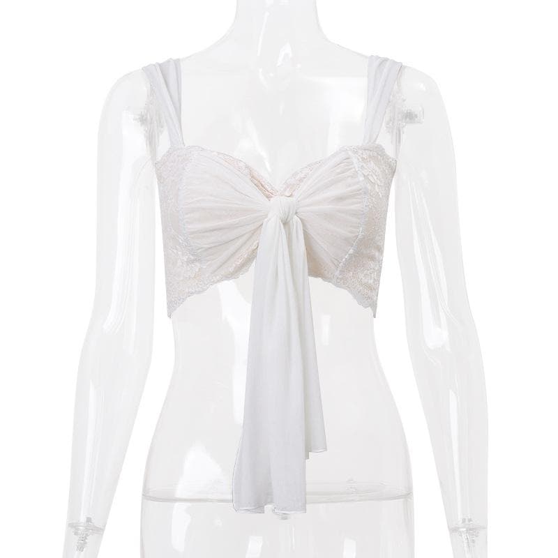Chic Coquette Lace Bow-Knot Crop Cami Top - Fall Fashion Must-Have