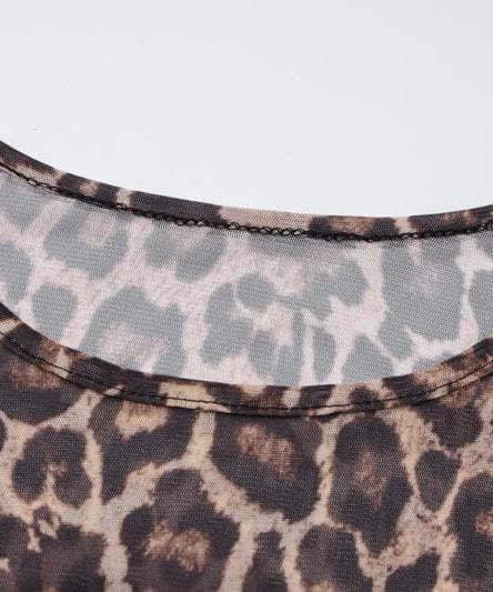 Fierce Leopard Print Sheer Maxi Dress - Long Sleeve Mesh for Fall & Holiday Glam