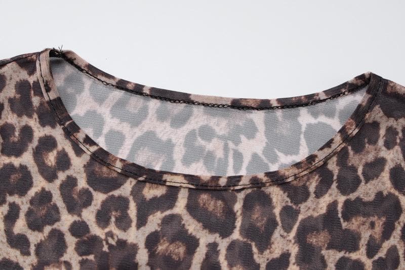 Fierce Leopard Print Sheer Maxi Dress - Long Sleeve Mesh for Fall & Holiday Glam