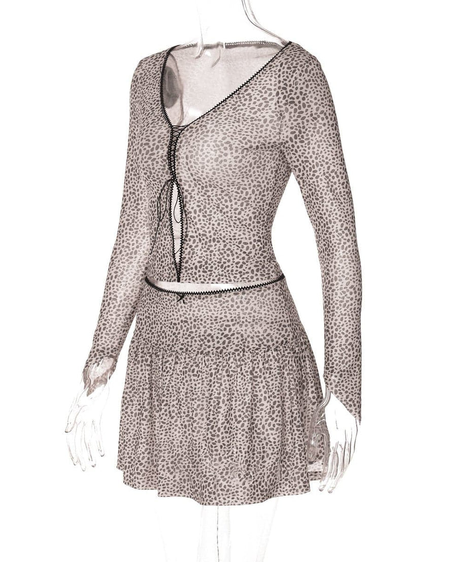 Wildly Chic Leopard Print Two-Piece Skirt Set - Your Go-To Fall Fashion Statement