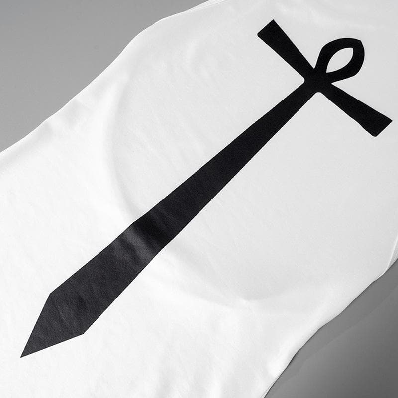 Mystic Ankh Tie Halter Mini Dress - Chic Backless Bodycon for Fall Parties