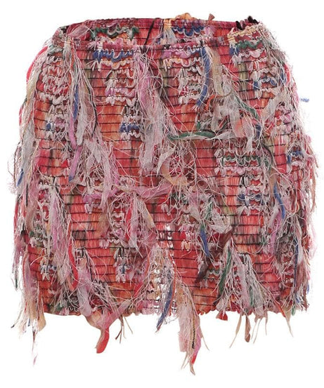 Vibrant Fringe Mini Skirt | Stand Out Textured Tassel Style for Fall Parties