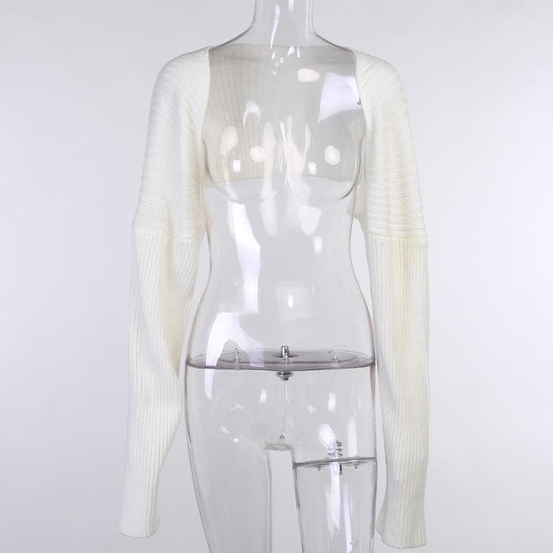 Effortless Fall Chic: Women's Camel Ribbed Knit Cropped Shrug Top