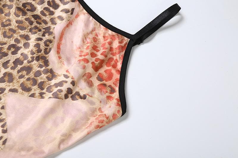 Fierce Leopard & Abstract Floral Maxi Cami Dress - Chic Fall & Holiday Party Ready