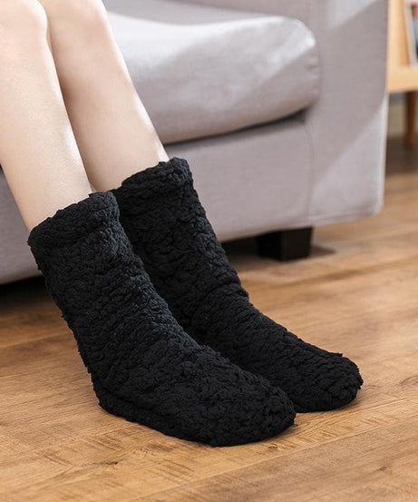 Cozy Season Essential: Ultra-Plush Sherpa Fleece Lounge Socks for Women