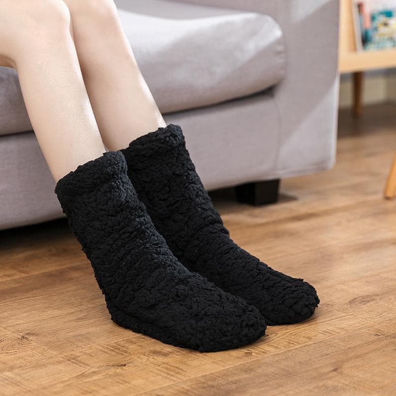 Cozy Season Essential: Ultra-Plush Sherpa Fleece Lounge Socks for Women