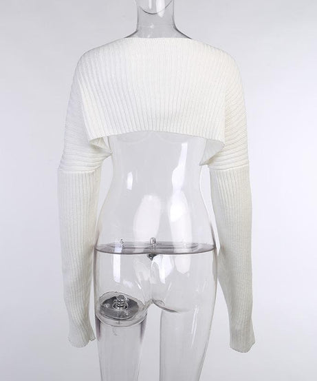 Effortless Fall Chic: Women's Camel Ribbed Knit Cropped Shrug Top