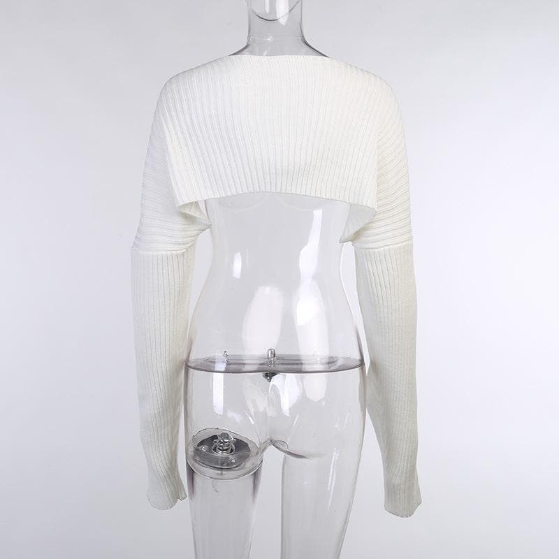 Effortless Fall Chic: Women's Camel Ribbed Knit Cropped Shrug Top