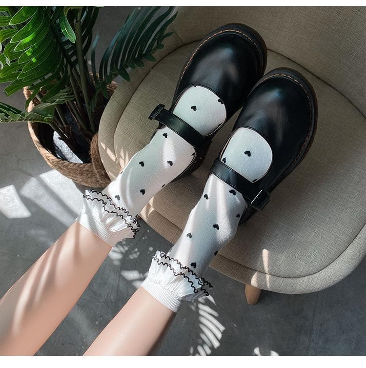 Darling Ruffle Heart Crew Socks | Cozy Fall & Holiday Style for Her