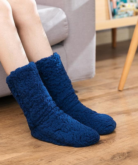 Cozy Season Essential: Ultra-Plush Sherpa Fleece Lounge Socks for Women