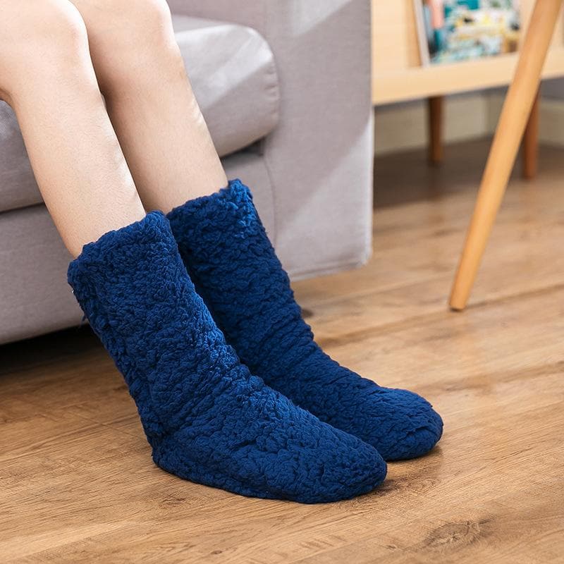 Cozy Season Essential: Ultra-Plush Sherpa Fleece Lounge Socks for Women
