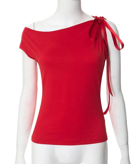 Fall Fashion Favorite: Black One-Shoulder Tie Sleeve Top - Effortless Chic for Autumn Nights & Holiday Parties