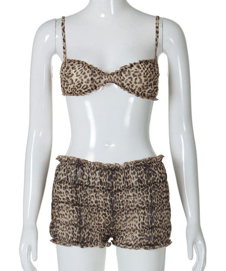 Wild Instincts Leopard Print Cami & Ruffle Shorts Set - Fall Getaway & Luxe Loungewear