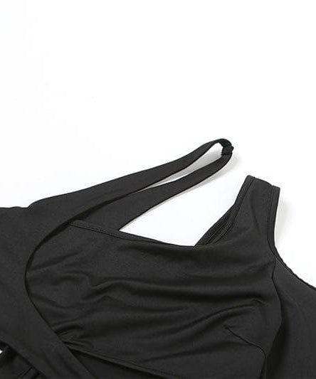 Mystic Nights One-Shoulder Cut-Out Bodysuit - Edgy Black Long Sleeve for Fall Parties & Halloween