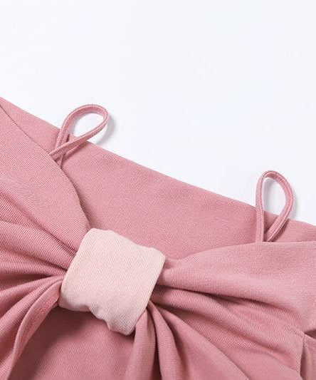 Blush Pink Cold Shoulder Knotted Crop Top - Trendy Long Sleeve & Strappy Fall Fashion for Women