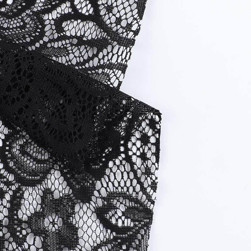 Chic Black Floral Lace Halter Top - Elevate Your Fall & Holiday Style