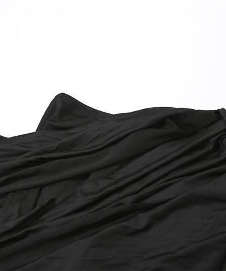 Chic Black Draped & Ruched Two-Piece Set | Your Fall & Holiday Event Essential