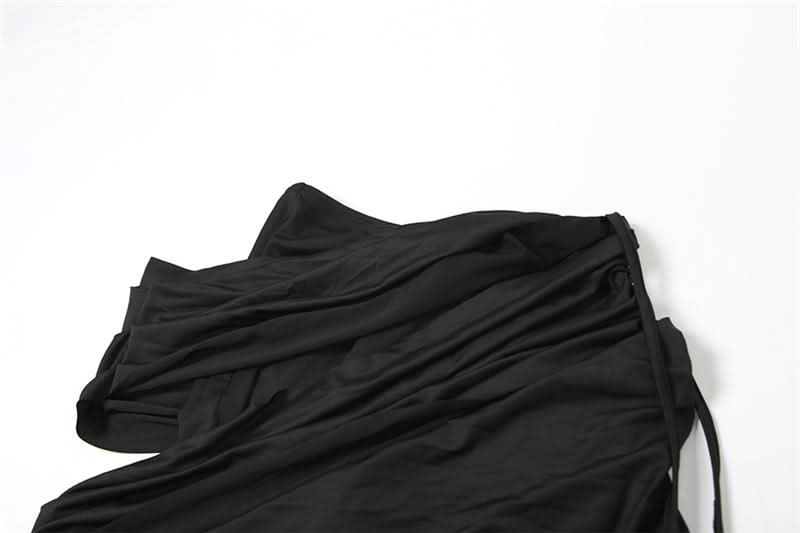 Chic Black Draped & Ruched Two-Piece Set | Your Fall & Holiday Event Essential