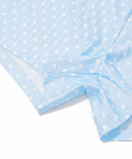 Women's Light Blue Polka Dot Swim Dress with Bowknot Detail & Shorts – Your Fall/Winter Vacation Essential
