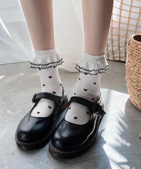 Darling Ruffle Heart Crew Socks | Cozy Fall & Holiday Style for Her