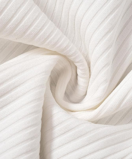 Cozy Chic White Ribbed Henley Crop Top | Long Sleeve Fall Essential for Women