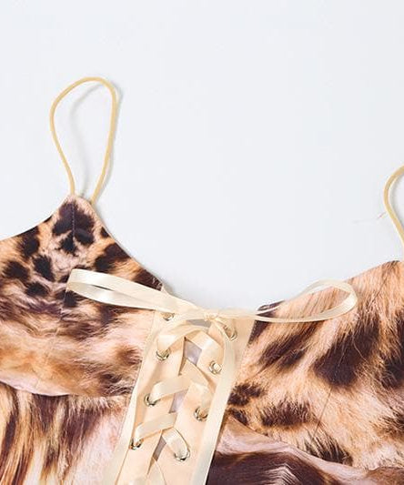 Wild Orchid Leopard Print Lace-Up Cami Maxi Dress - Your Chic Fall Getaway & Party Statement