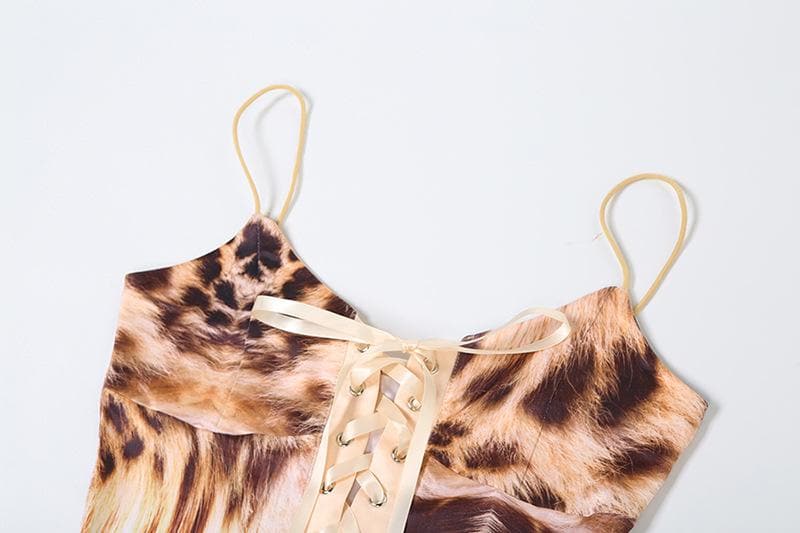 Wild Orchid Leopard Print Lace-Up Cami Maxi Dress - Your Chic Fall Getaway & Party Statement