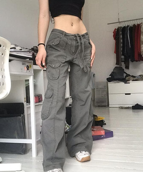 Y2K Revival Baggy Cargo Pants for Women - Effortless Fall Street Style