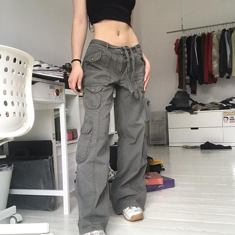 Y2K Revival Baggy Cargo Pants for Women - Effortless Fall Street Style