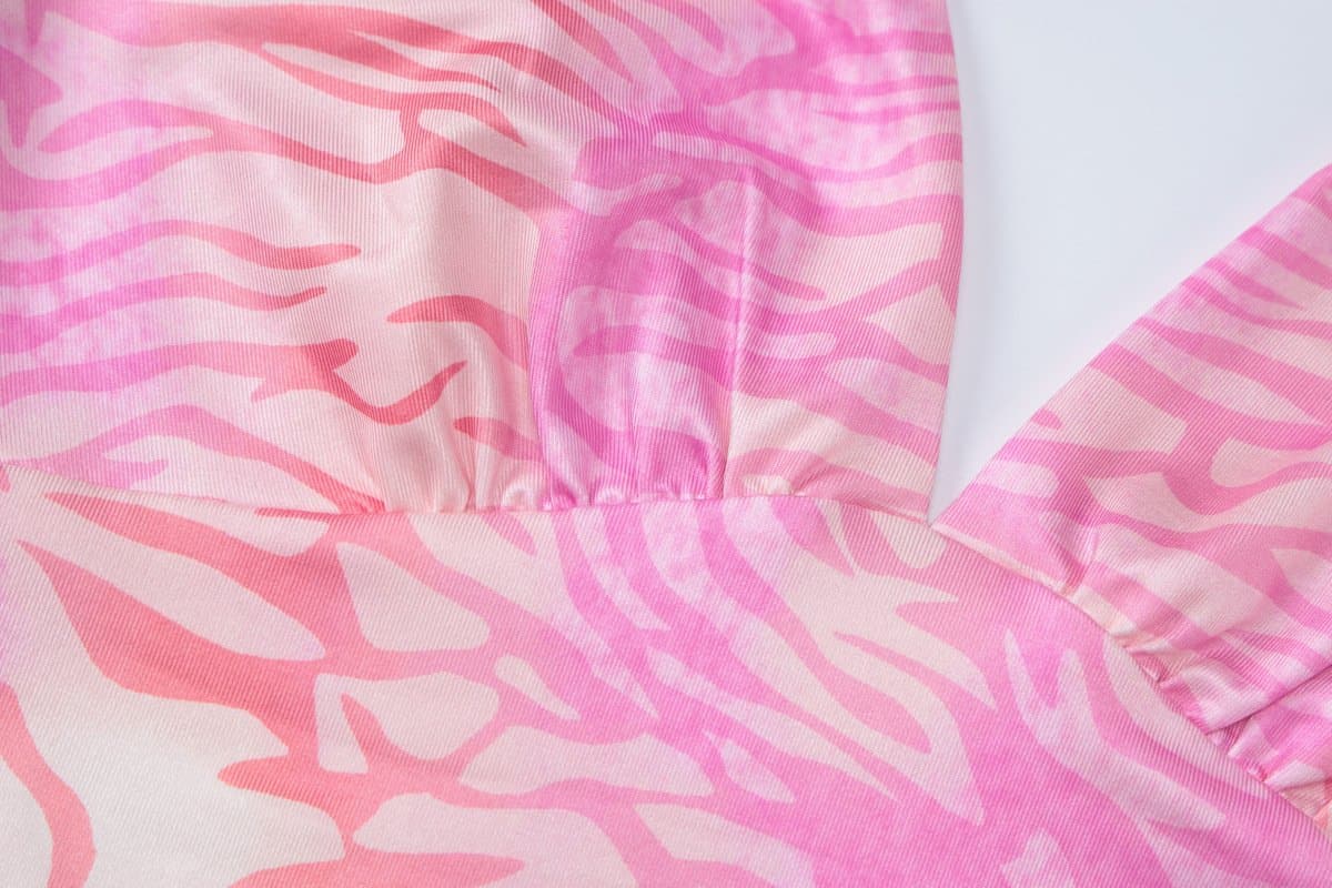 Chic Pink Zebra Maxi Dress - V-Neck Open Back for Fall & Holiday Parties