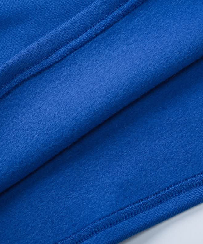 Cozy Chic Fall: Royal Blue Cropped Zip Sweatshirt & Wide-Leg Pant Set