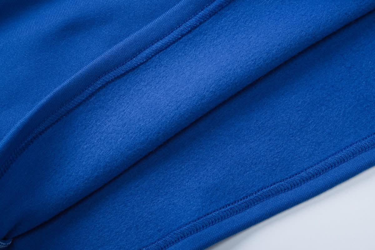 Cozy Chic Fall: Royal Blue Cropped Zip Sweatshirt & Wide-Leg Pant Set