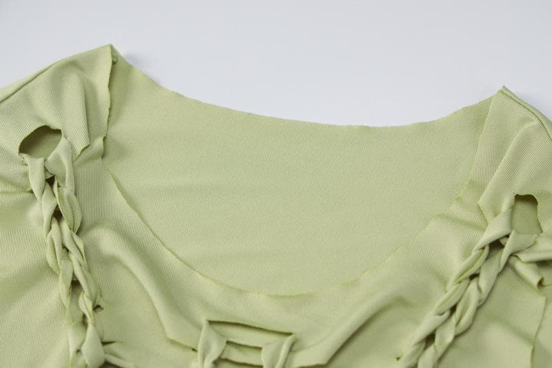 Sultry Black Cut-Out Maxi Skirt & Crop Top Set – Your Edgy Fall Party & Halloween Look